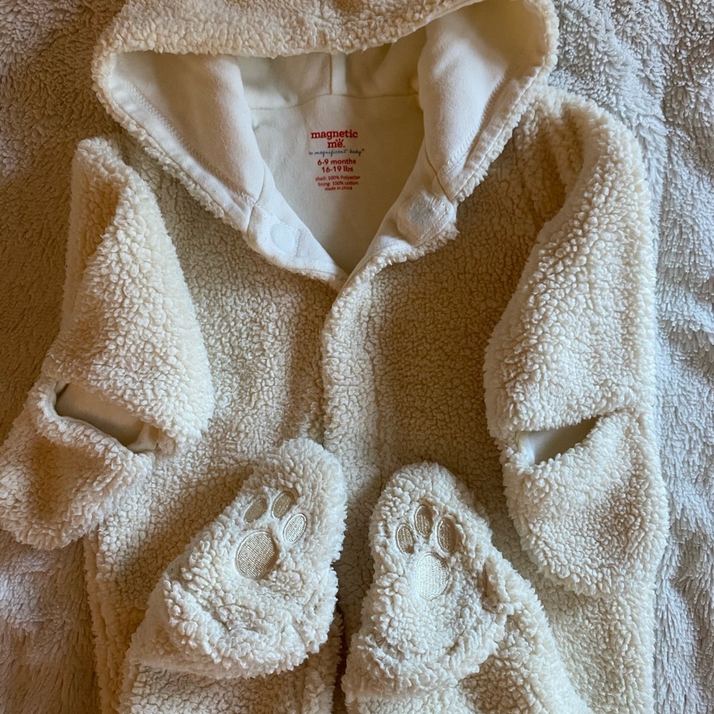 Cream Fleece Magnetic Snowsuit Bunting Pram